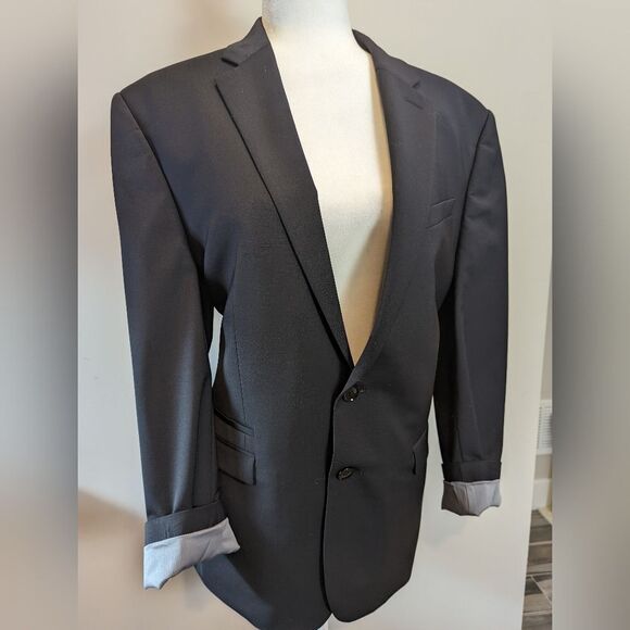 Two button Men's Express black blazer jacket but can be unisex size 42R … - Picture 6 of 11